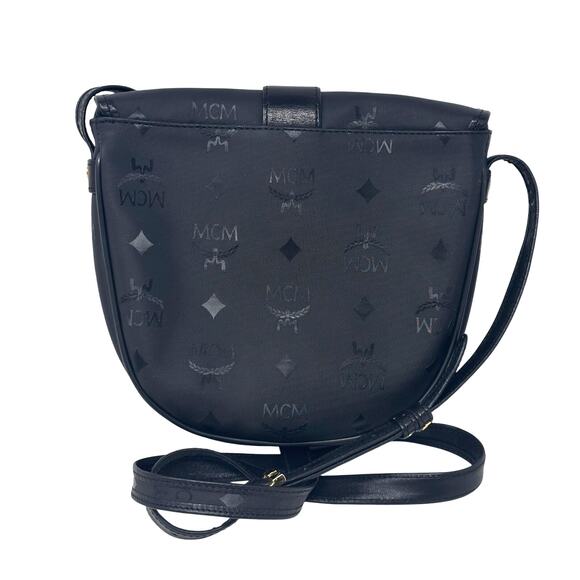 Vintage MCM Black Visettos Signature Crossbody Bag - Picture 2 of 9